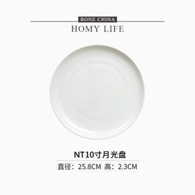 白玉10英寸月光浅盘