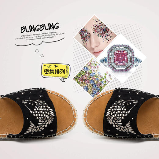 商场同款 | Safiya/索菲娅羊反绒一字拖女中跟拖鞋女SF82110355 商品图3