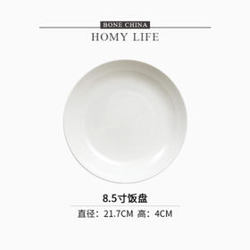 白玉8.5英寸饭盘