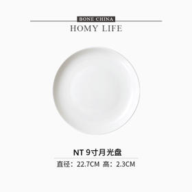 白玉9英寸月光浅盘
