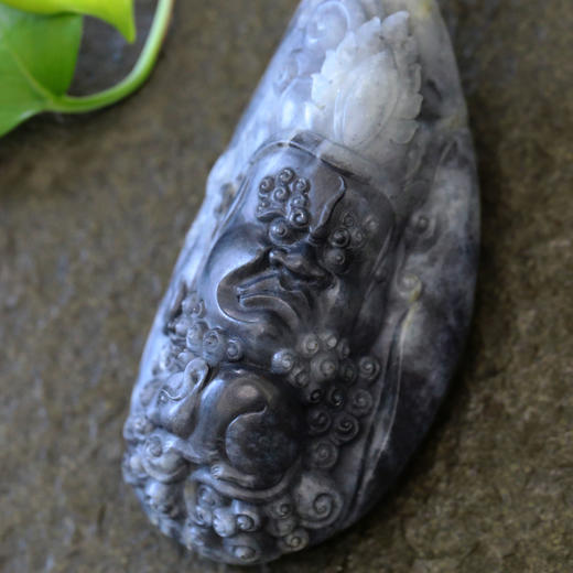 和田玉（青花）独籽手把件--财神（孙有庚）181g 商品图2