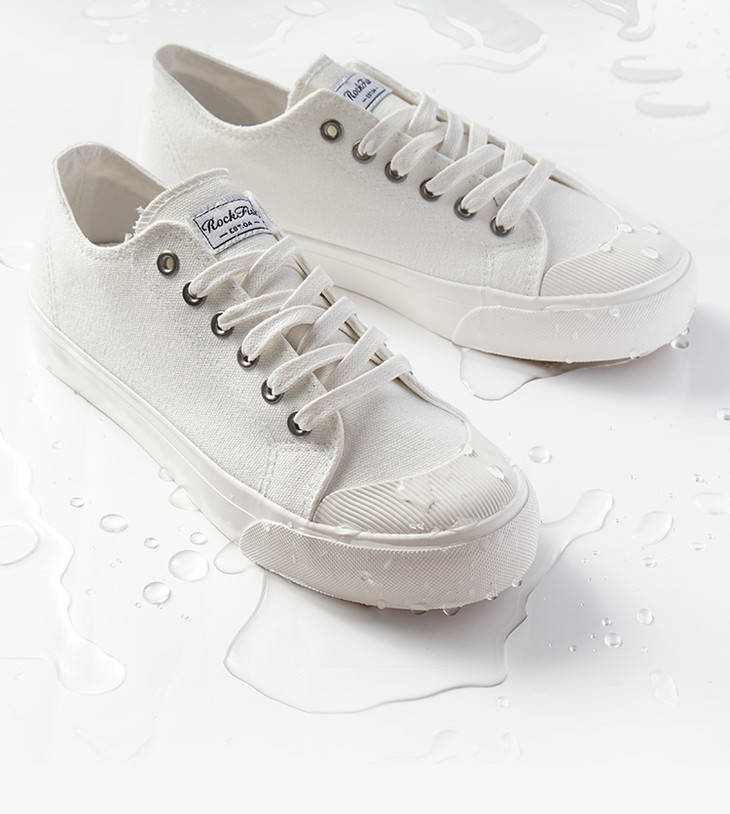 英国雨靴rockfish防泼水款帆布鞋小白鞋 高帮低帮晴雨两穿清新透气