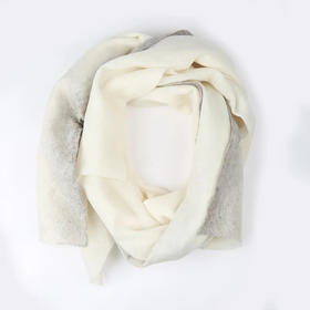 TUMAR羊绒披巾-乳白