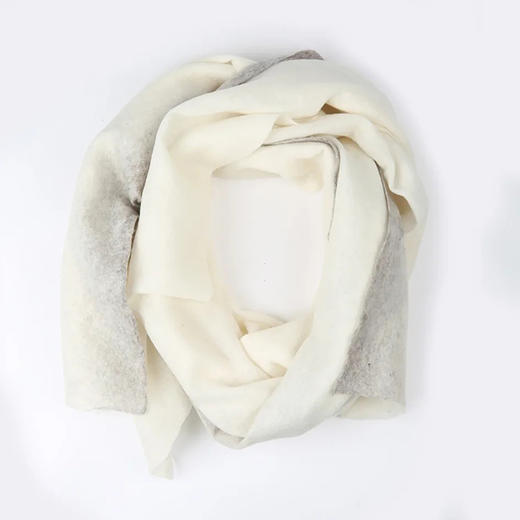 TUMAR羊绒披巾-乳白 商品图0