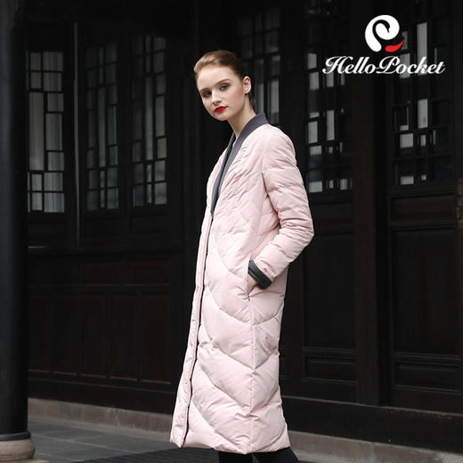 HP180187女中长树纹鹅绒服 商品图2