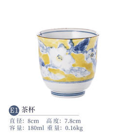 黄彩茶杯