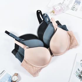 【特价商品不退不换】皇家丽美光面文胸深V聚拢记忆钛圈纯色内衣WJ915-2