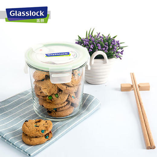 Glasslock可透气保鲜盒微波炉耐热钢化玻璃便当盒圆形汤粥保鲜盒 商品图0
