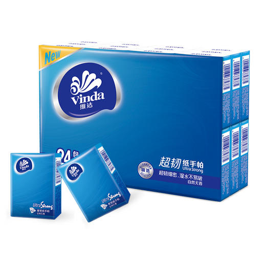 维达超韧无香迷你手帕4层7张24包   商品图0
