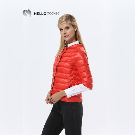 HPWL004女士时尚七分袖短款配针织保暖袖套鹅绒服 商品图2