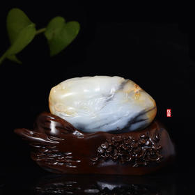 和田玉（青花）独籽摆件--飞天（邱启敬）257.75g