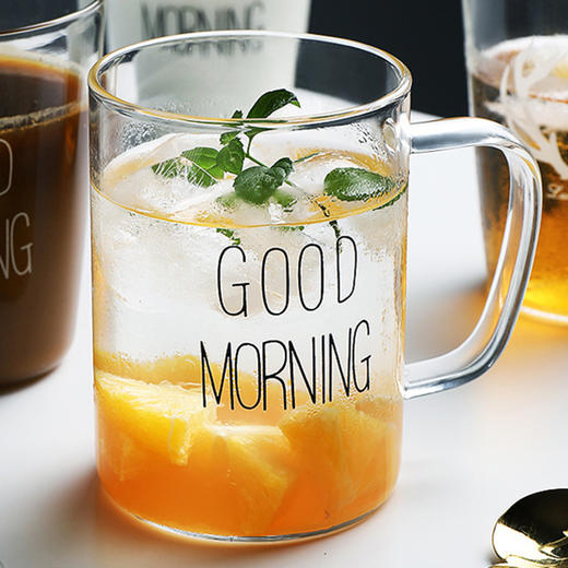 早安杯GOOD MORING-黑(带把手） 商品图0