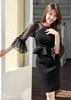 AtelierMissLu / Nuria-光泽黑色拼纱性感包身裙 商品缩略图10