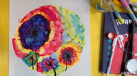 课程：《星空蒲公英—叠加晕染》，正课免费体验！ 商品图0