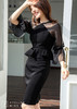AtelierMissLu / Nuria-光泽黑色拼纱性感包身裙 商品缩略图13