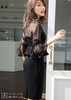 AtelierMissLu / Nuria-光泽黑色拼纱性感包身裙 商品缩略图14