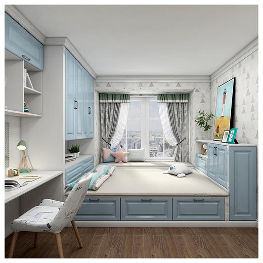 顾家家居整体男孩儿童房榻榻米床全屋定制塌塌米床衣柜一体上下床