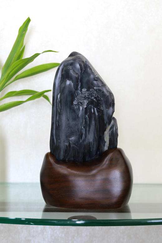 和田玉（青花）独籽摆件--疏林秋晚（孙有庚）2220g 商品图2