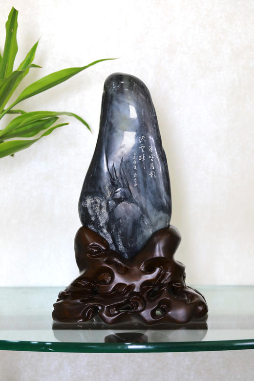 和田玉（青花）独籽摆件--半空月影流云醉（孙有庚）2325g 商品图2