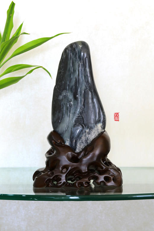 和田玉（青花）独籽摆件--半空月影流云醉（孙有庚）2325g 商品图0