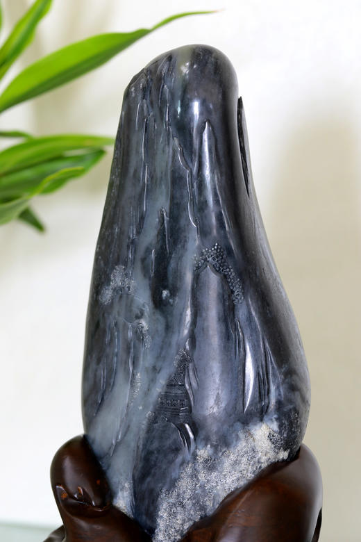 和田玉（青花）独籽摆件--半空月影流云醉（孙有庚）2325g 商品图1