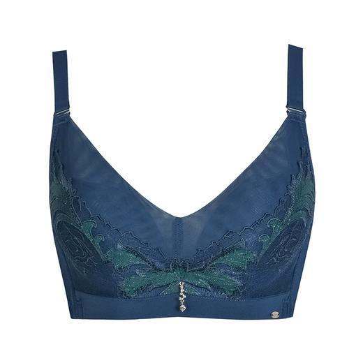 皇家丽美文胸调整型无钢圈中杯美背四排扣内衣精美刺绣羽毛WW918-2 商品图4