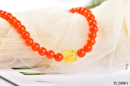 【设计款南红樱桃红双圈手串】规格:7.6mm克重:30.2g【编号:ycj0061】