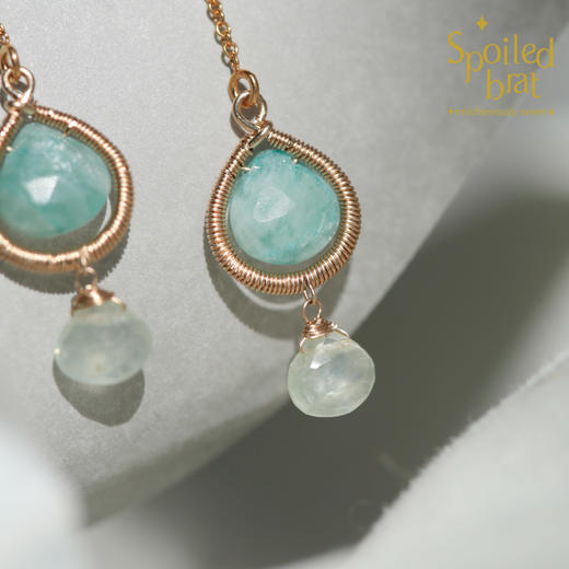 spoiledbrat jewelry亚麻桑石葡萄晶耳线 商品图1