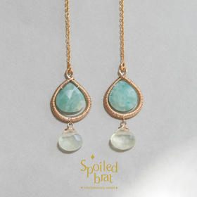 spoiledbrat jewelry亚麻桑石葡萄晶耳线