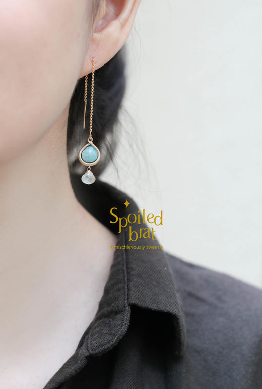 spoiledbrat jewelry亚麻桑石葡萄晶耳线 商品图2