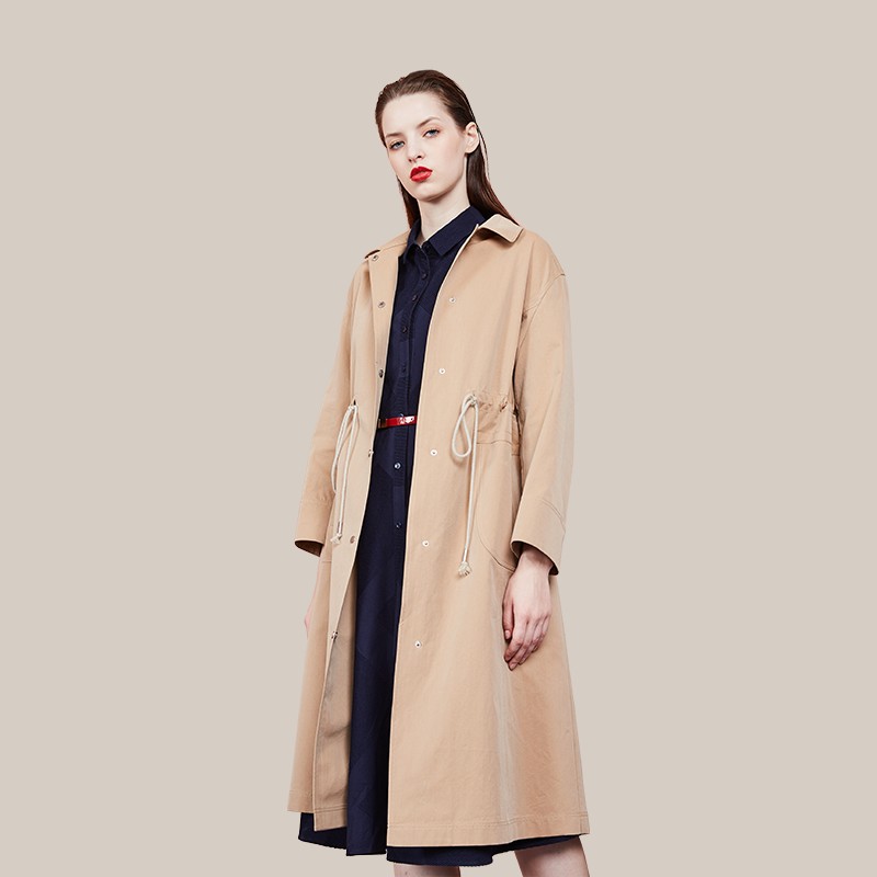 菲姿/feizi 全棉抽绳风衣0a631