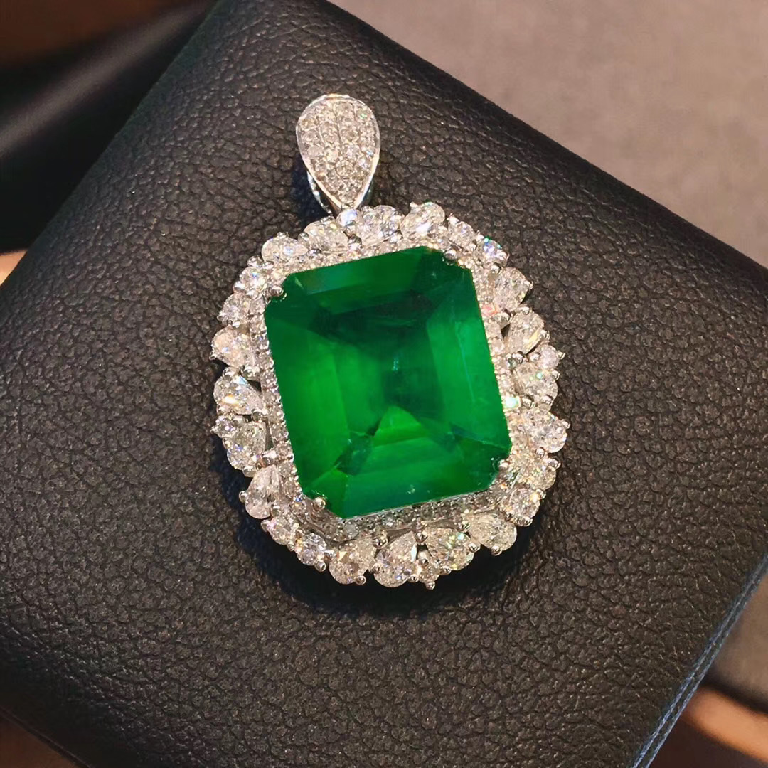 【18k金祖母绿两用款】超精美天然祖母绿vivid green4.