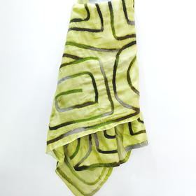 JIPARA 彩色丝绸羊毛披巾-绿色