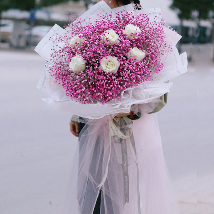 满天星混搭花束送女朋友老婆妈妈闺蜜朋友520情人节生日浪漫惊喜告白