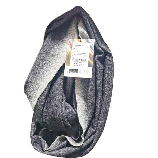 TUMAR羊绒环形围巾-黑色 商品图0