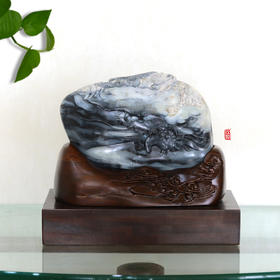 和田玉（青花）独籽摆件--龙腾虎跃 （孙有庚）1.7kg