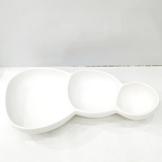 10.5寸英寸三格豆豆盘（白色） 商品图0