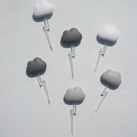 泰国Qualy云朵水果叉 白灰