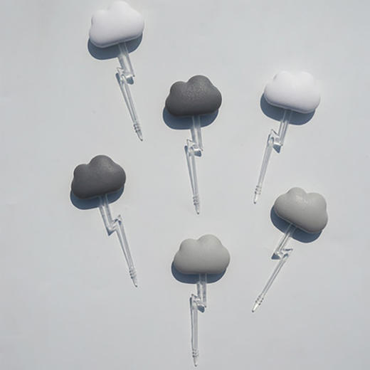 泰国Qualy云朵水果叉 白灰 商品图0