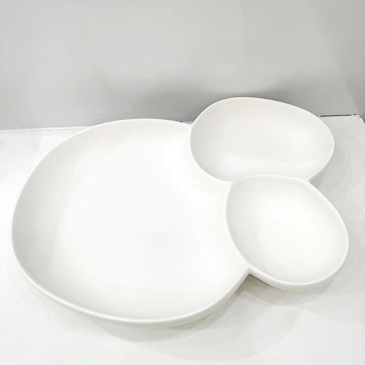 12.5英寸三格米奇盘（白色） 商品图0