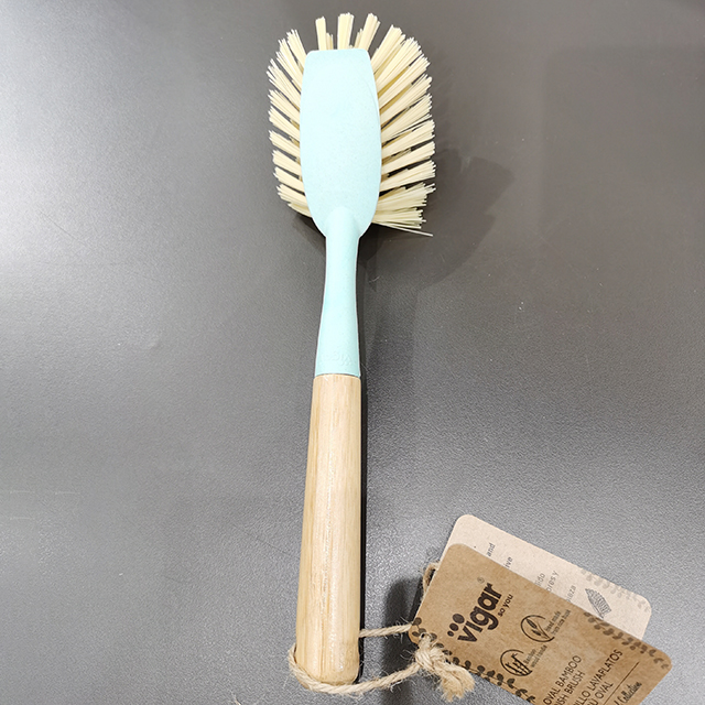 西班牙Vigar谷物纤维竹柄方形碟刷