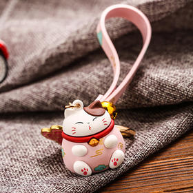 招财猫粉色公仔钥匙扣-恋爱成就
