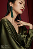 AtelierMissLu /Perez-月光绿褶皱V领露背连身裙 商品缩略图4