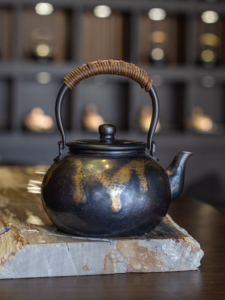 泊喜×不觉堂 纯手工铜壶暖手茶壶铜壶烧水壶黑铜壶法师纯铜铜壶