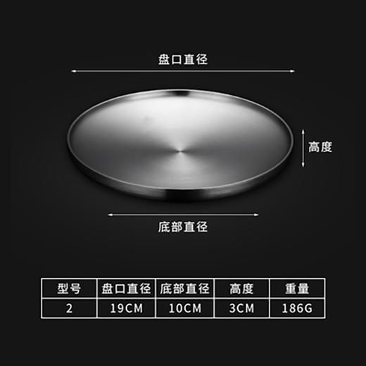 304不锈钢加厚圆盘-19CM 商品图0