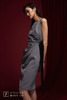 AtelierMissLu /Jacline-高级气质灰色系带抽褶连身裙 商品缩略图1