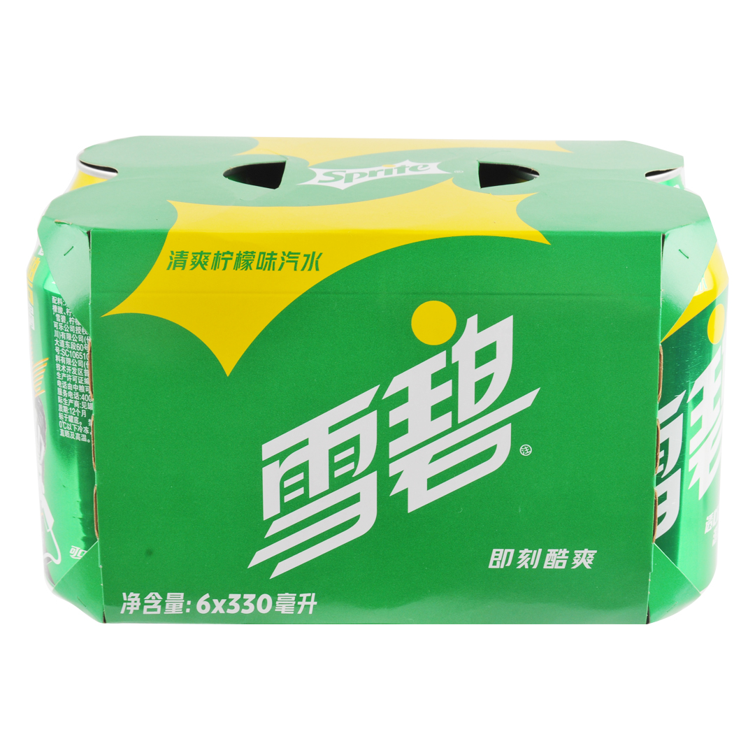 雪碧清爽柠檬味汽水330ml*6