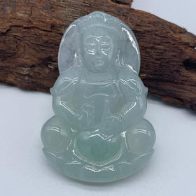 派瑞翡翠 翡翠观音 糯冰种 无色