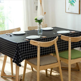简约格子防水防油台布（黑色）