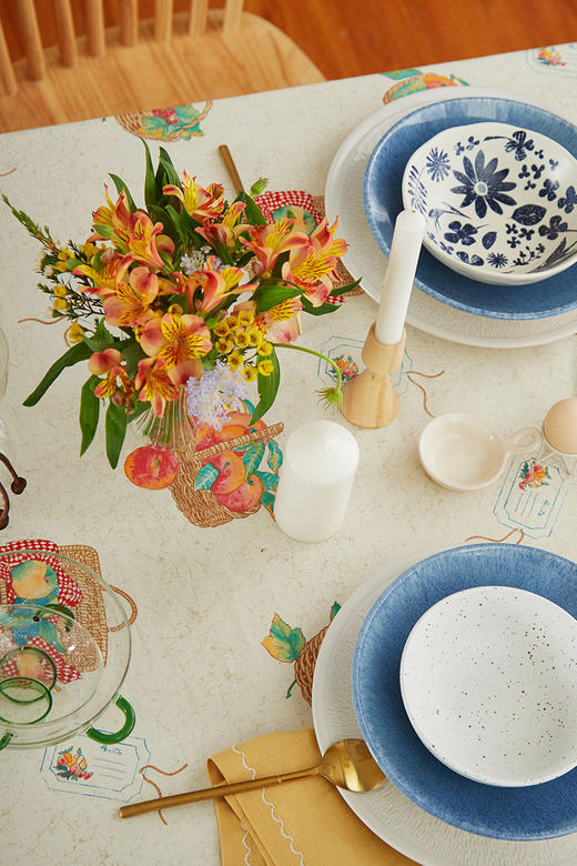 阳春小镇桌布餐桌布长方形家用茶几桌布布艺棉布桌布书桌 商品图3